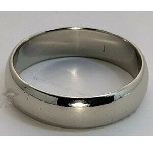 Sz 10 14k White Gold Wedding Band - 5.7mm Wide - 5.7 Grams - Solid Gold